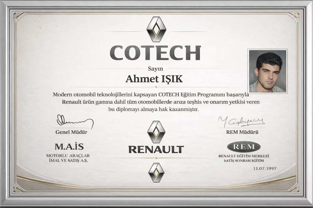 Ahmet Işık COTECH sertifikası